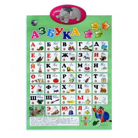 Интерактивный плакат Азбука "Говорящая Азбука", букваренок, музыкальный Joy Toy 7002/72803 - фото 1 - id-p78761630