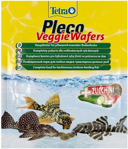 TetraPleco Veggie Wafers (пластинки) 15г - корм для растительноядных донных рыб - фото 1 - id-p78766068
