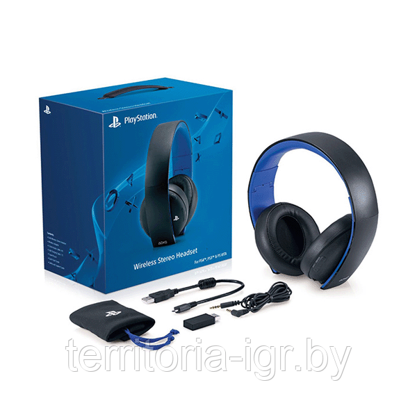 Беспроводная гарнитура для PS4 Wireless Stereo 02 Headset (черная, с поддержкой PS3 и PS Vita) - фото 2 - id-p78810979