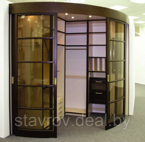 Прозрачный радиусный шкаф в Минске - фото 4 - id-p7338143