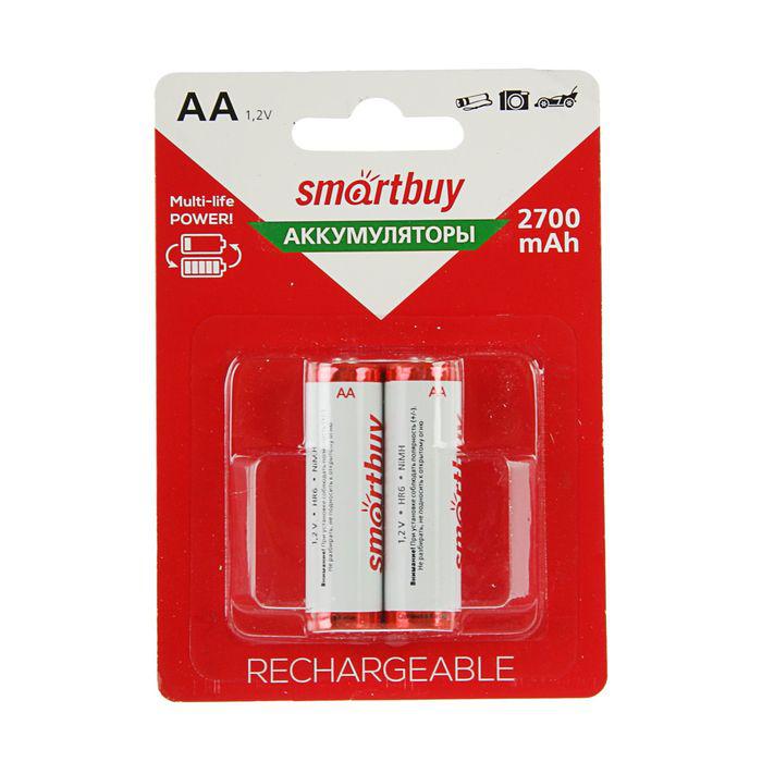 Аккумулятор NiMh Smartbuy AA/2BL 2700 mAh (24/240) (SBBR-2A02BL2700)