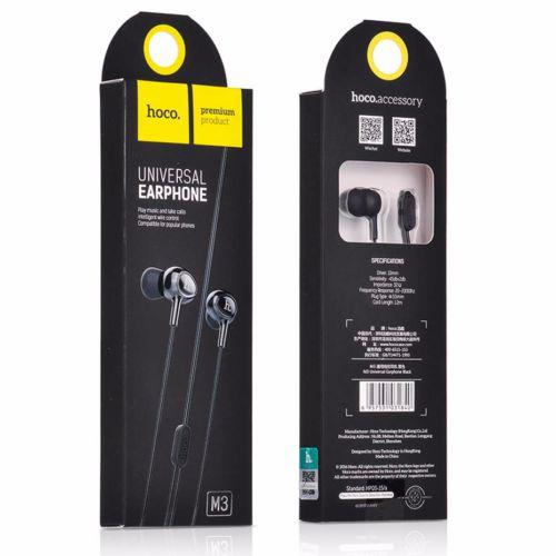 Наушники Hoco M3 Universal Earphone (1.2 м) с микрофоном Черные