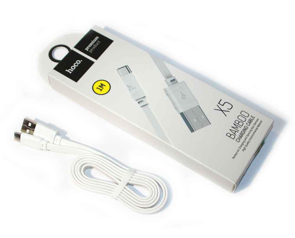 Дата-кабель Hoco X5 Bamboo USB Type-C (1.0 м) Белый - фото 1 - id-p78683030