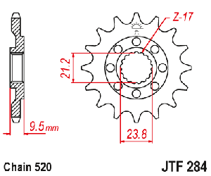 Звездочка ведущая JTF284.12 зубьев