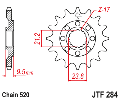 Звездочка ведущая JTF284.12 зубьев
