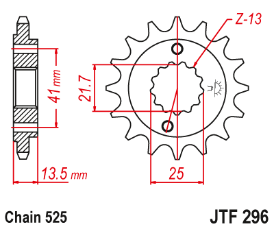 Звездочка ведущая JTF296.15 зубьев