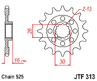 Звездочка ведущая JTF313.15 зубьев