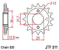Звездочка ведущая JTF511.14 зубьев