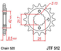 Звездочка ведущая JTF512.13 зубьев