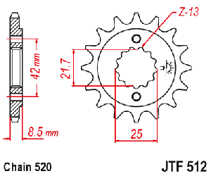 Звездочка ведущая JTF512.13 зубьев