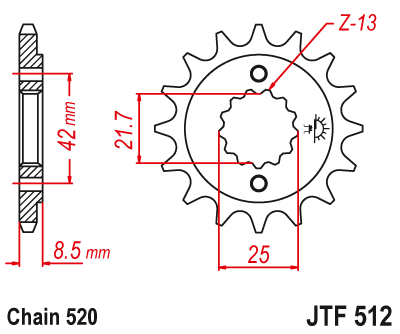 Звездочка ведущая JTF512.13 зубьев