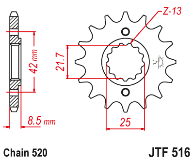 Звездочка ведущая JTF516.13 зубьев