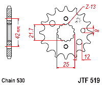 Звездочка ведущая JTF519.15 зубьев