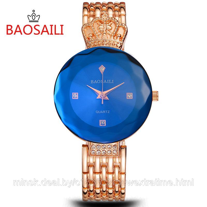 Элитные женские часы BAOSAILI Gold-Blue, фото 1