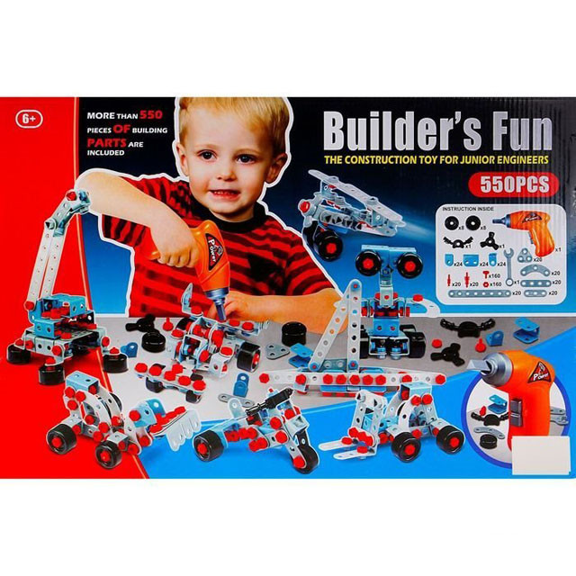 Конструктор с шуруповертом Builders Fun 550 деталей 661-302 - фото 5 - id-p78857060