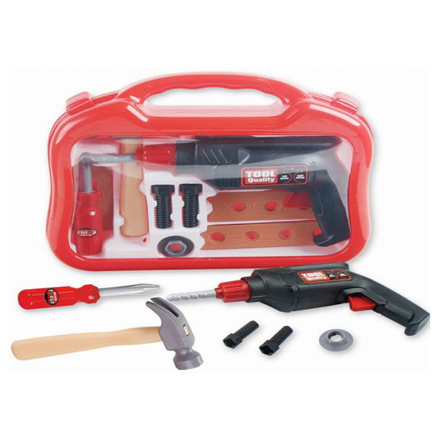 Набор игрушечных инструментов в чемодане (механическая дрель) 10 предметов T6700A - фото 1 - id-p78857147