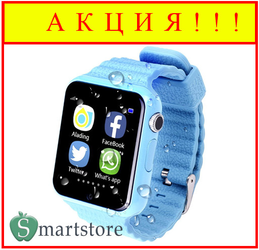 Часы телефон Smart Watch X10 (V7K) (голубые) - фото 1 - id-p78868355