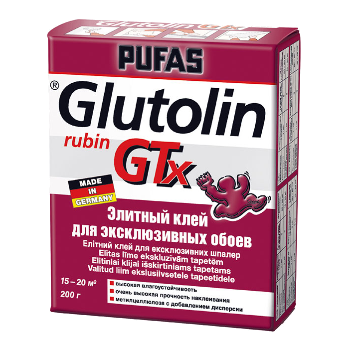 Клей для эксклюзивных обоев Glutolin GTx rubin PUFAS