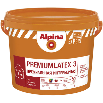 Краска интерьерная EXPERT Premiumlatex 3 Alpina
