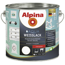 Эмаль акриловая Aqua Weisslack Alpina