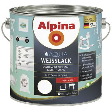 Эмаль акриловая Aqua Weisslack Alpina - фото 1 - id-p78874592