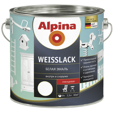 Эмаль Weisslack Alpina
