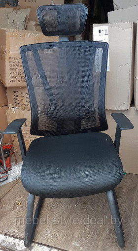 Кресло ВО 789 CFP черный для комфортной работы в офисе и дома, стулья ВО789 CF Black ткань сетка - фото 1 - id-p78884744