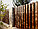Забор из штакетника форма Европланка под дерево, Print тёмный дуб, фото 4