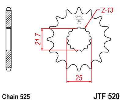 Звездочка ведущая JTF520.14 зубьев - фото 1 - id-p78886445