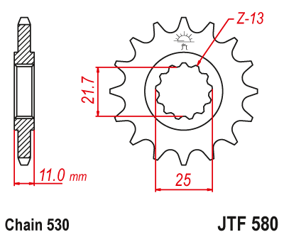 Звездочка ведущая JTF580.15 зубьев
