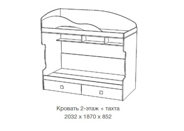 Кровать двухъярусная Радуга (василёк) - фото 2 - id-p78895353