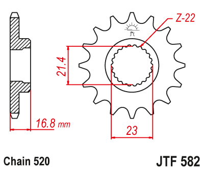 Звездочка ведущая JTF582.16 зубьев