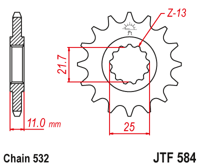 Звездочка ведущая JTF584.15 зубьев