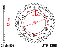 Звездочка ведомая JTR1306.40 зубьев