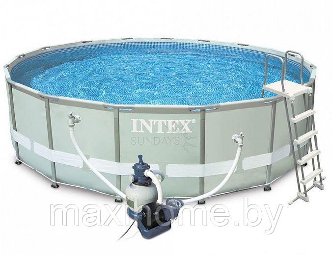 Каркасный бассейн Intex Ultra Frame 26332 549х132см + песочный фильтр-насос, лестница, тент, подстилка - фото 1 - id-p78904865