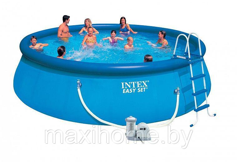 Надувной бассейн Intex Easy Set 26176 549х122 см + фильтр-насос 5678 л.ч, лестница, подложка, тент - фото 1 - id-p78990431