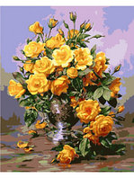 Картина по номерам Желтые розы