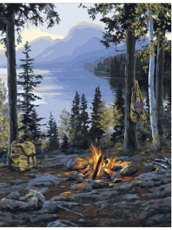 Картина по номерам Привал у горного озера