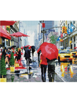 Алмазная живопись Ньюйоркский дождь 40х50 см - фото 1 - id-p79228506