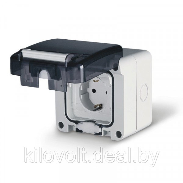 Розетка встраиваемая SCHUKO 2P+E 16A 200-250V M95(95x95mm) IP66 серия PROTECTA.137.4412 - фото 2 - id-p79347612