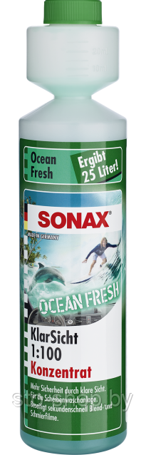 Sonax 388 141 Жидкость летняя для стеклоомывателя концентрат 1:100 с дозатором Свежесть океана 250мл