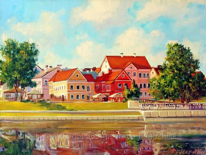 Городской пейзаж маслом. Картина с видами Минска