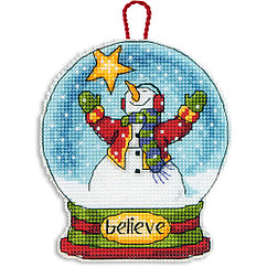Набор для вышивания Dimensions "8904 Новогоднее украшение Believe Snow Globe Ornament"