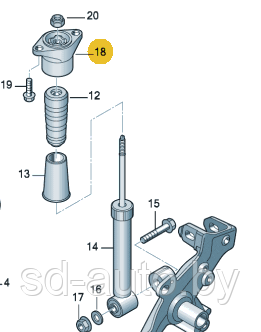 LEMFORDER - Опорная подушка задняя, AUDI A4 B7 2004-2008, A6 C6 2004-2011 - фото 2 - id-p79444393