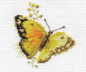 Набор для вышивания 0-147 Яркие бабочки. Желтая (Алиса)