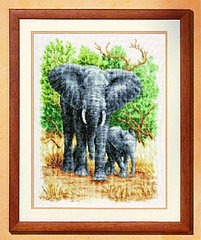Набор для вышивания Слониха со слоненком (Vervaco)