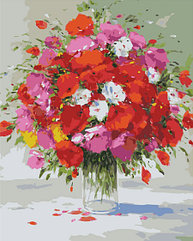 Картина по номерам "Красно-белый букет Герхарда Несвадба" (400х500 мм) 50400009