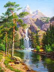 Картина стразами «Горный водопад» (АЖ-1347)