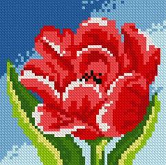 Картина стразами «Красный тюльпан» (АЖ-1074)