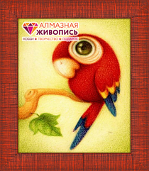 Картина стразами «Красный попугай» (АЖ-360)